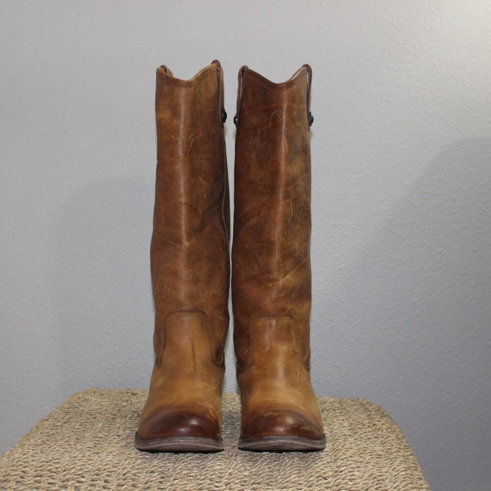 Women's Brown Leather Tall Western Boots